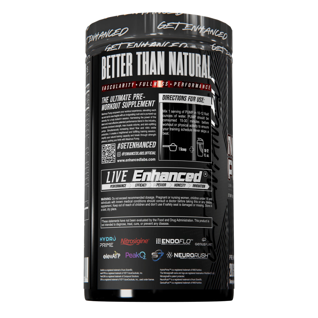 Enhanced | Maximus Pump | Stim-Free Pre-Workout - In Action | Nutrastop
