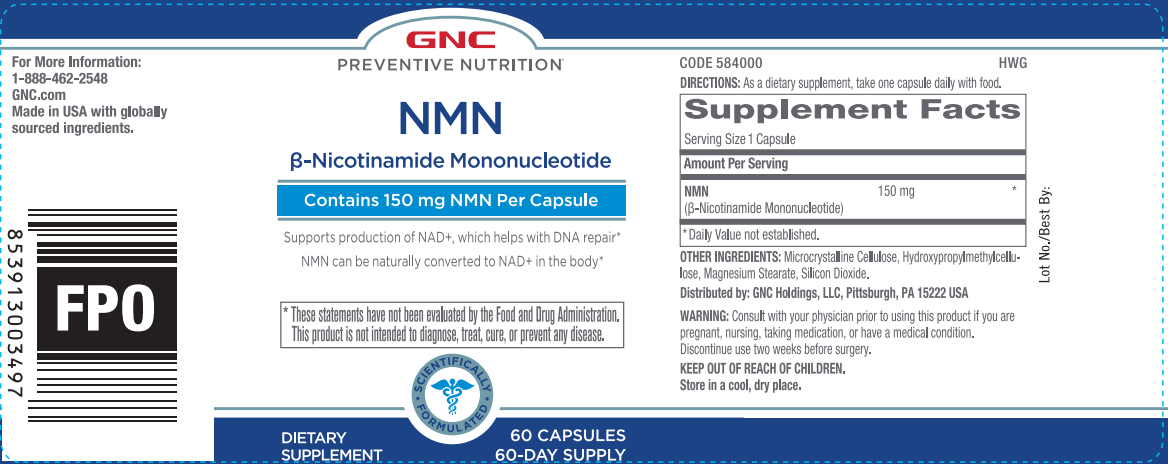Hi Tech Pharmacueticals | NMN | 60 Tablets Supplement Facts Label | Nutrastop