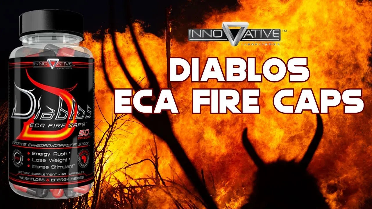 Innovative Labs | Diablos | ECA-Fire-Caps | 90ct. - In Action | Nutrastop