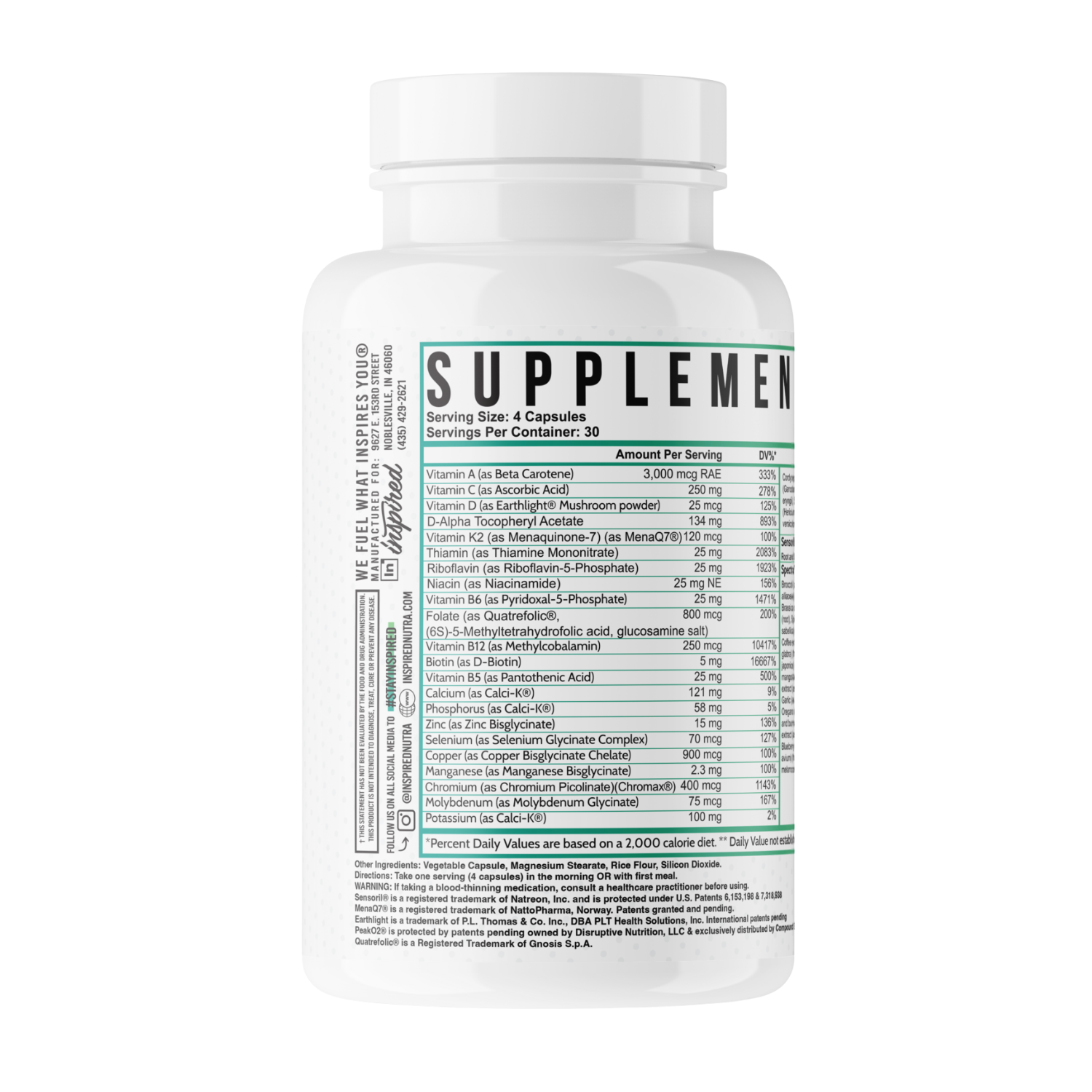 Inspired | Vegan Multi Vitamin with Micronutrients, Adaptogens, and Antioxidants