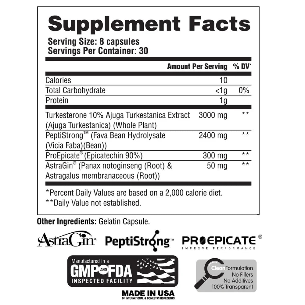 Apollon The Last Emperor Natural Muscle Builder Capsules 30 Servings Supplement Facts - For Bodybuilders in a | Nutrastop