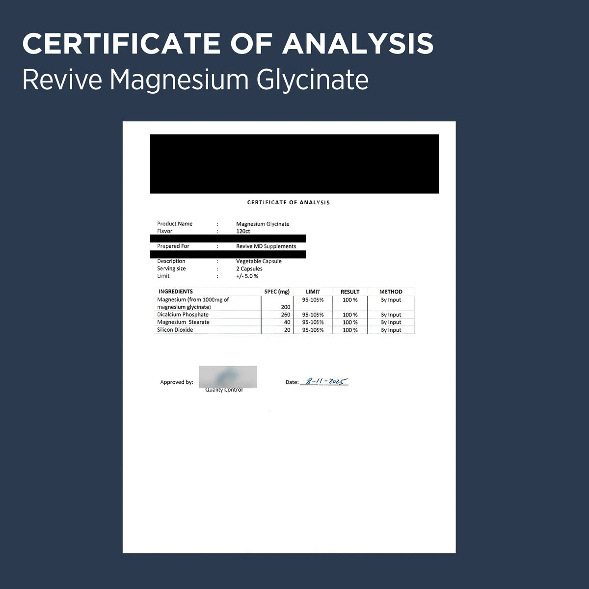 Revive | Mag Glycinate | 120 Capsules