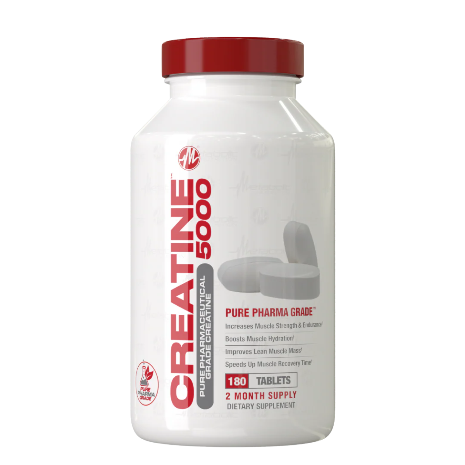 Metabolic Nutrition Metabolic Nutrition | Creatine 5000 Tablets - Side View | Nutrastop