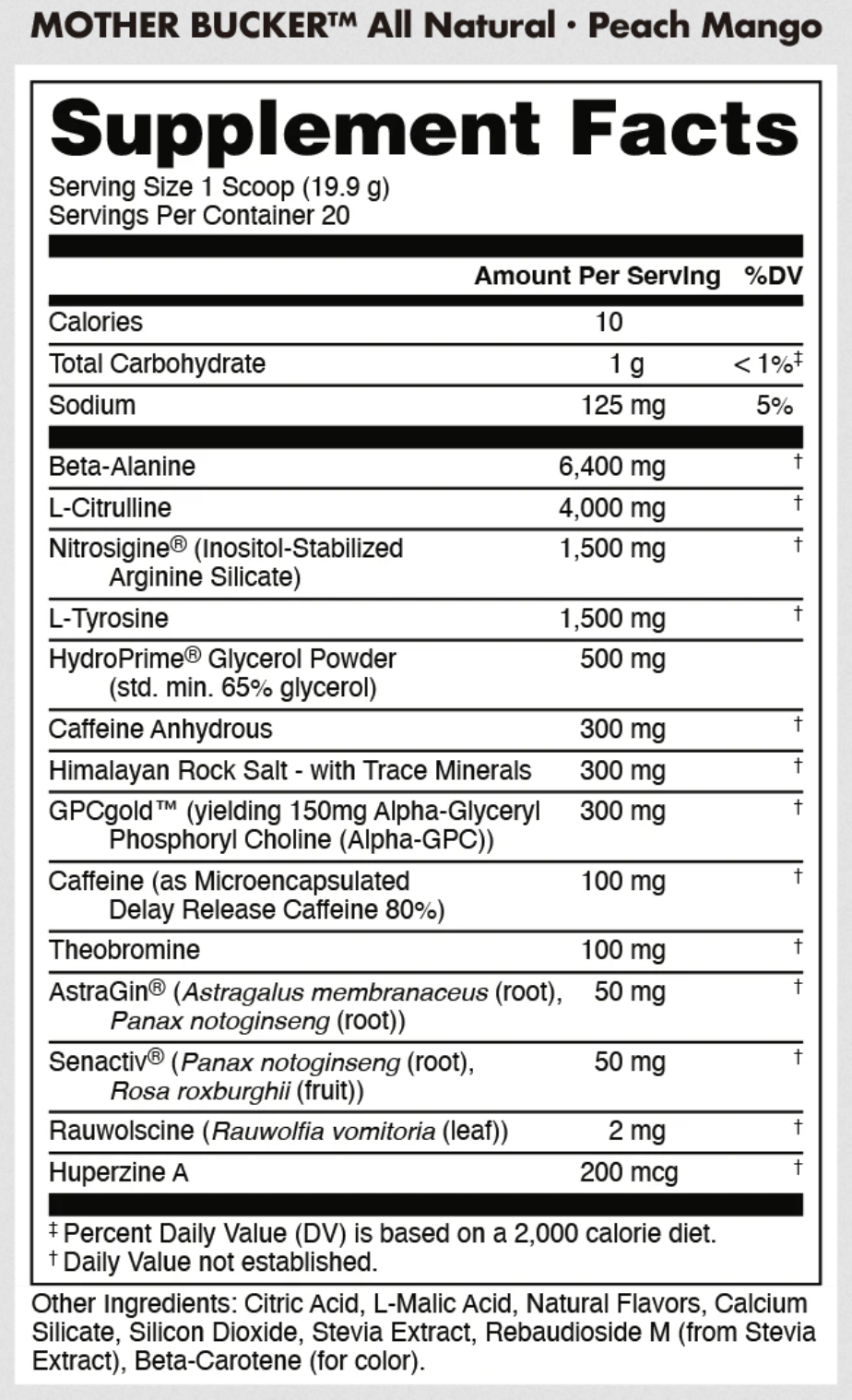 Bucked Up | Natural Pre | 30 Servings - Product Image | Nutrastop