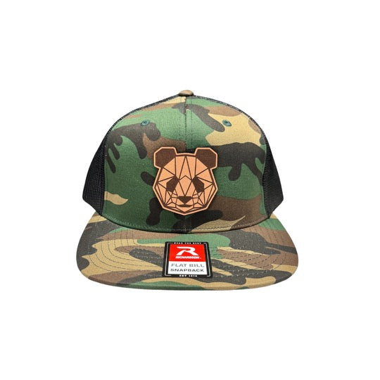Panda Supps | Premium Leather COLOR Patch Snap Back Hat - In Action | Nutrastop