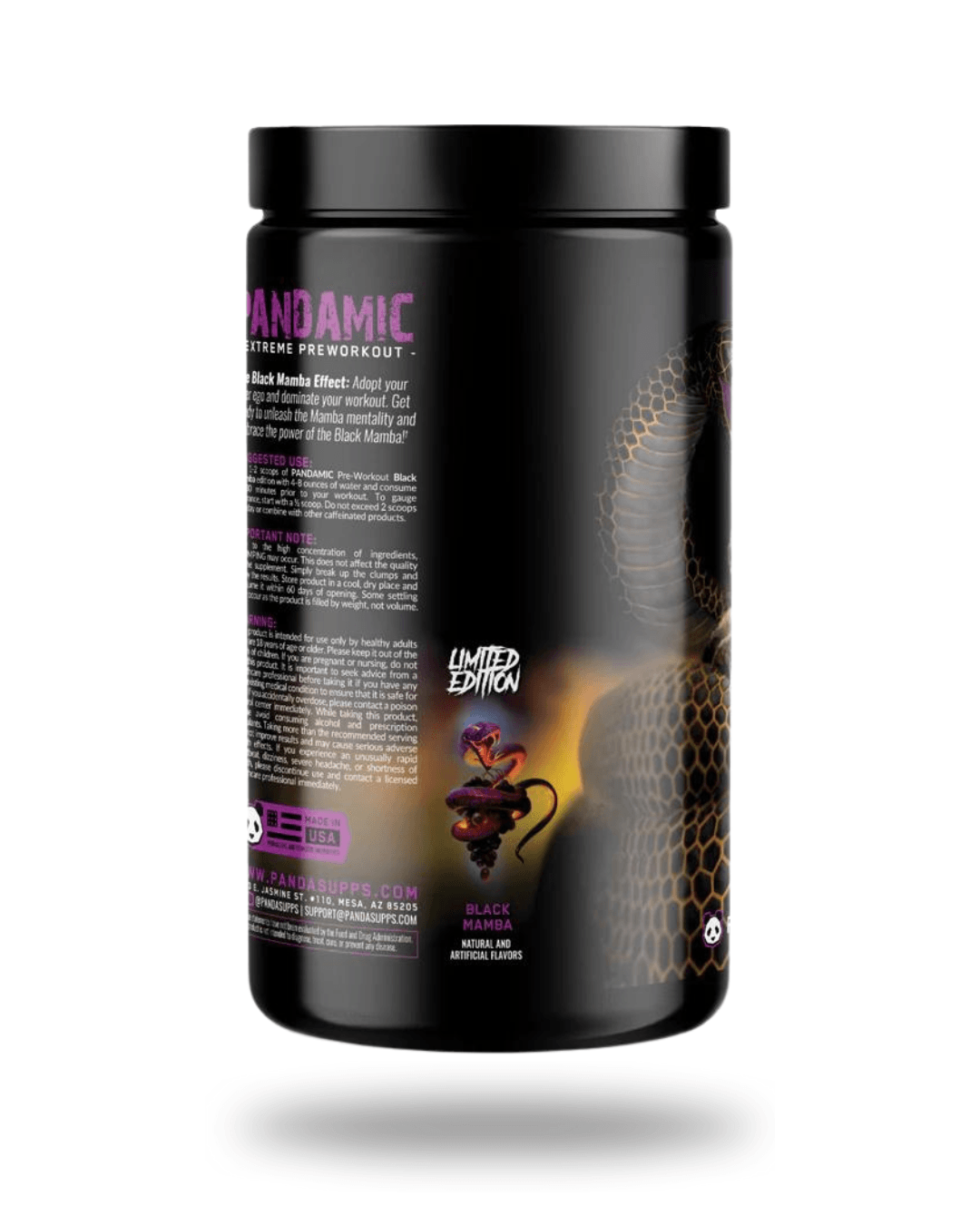 Panda Supps | Pandamic Preworkout | Black-Mamba Edition