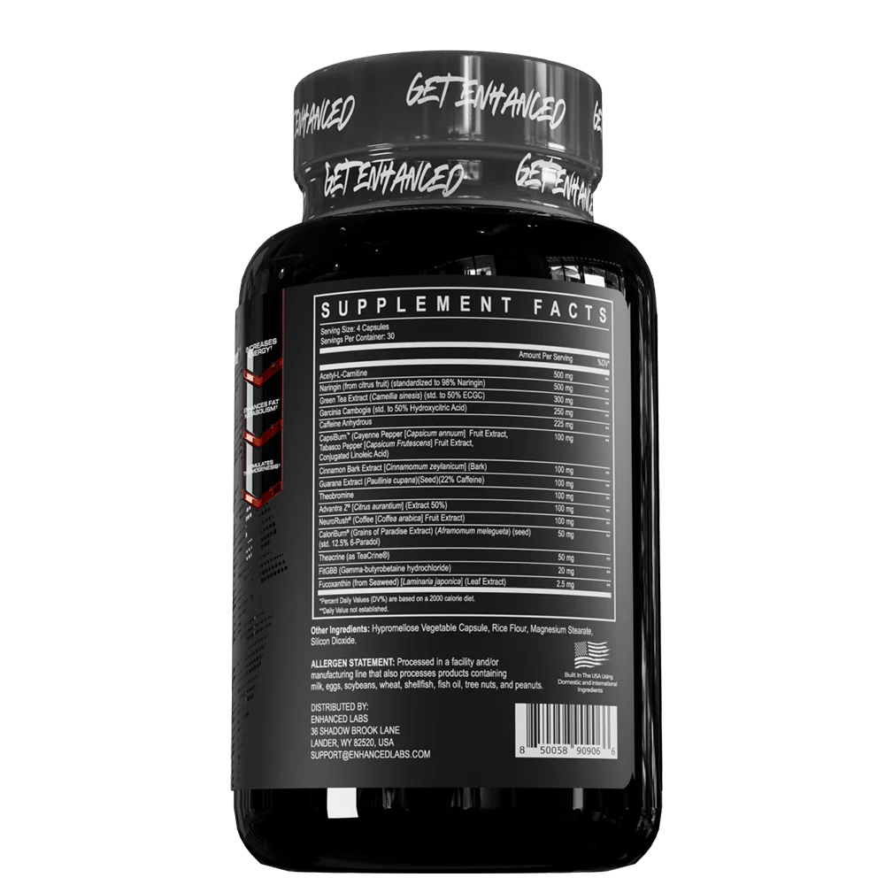 Enhanced | Shred | Stim Fat Burner | 120 Capsules