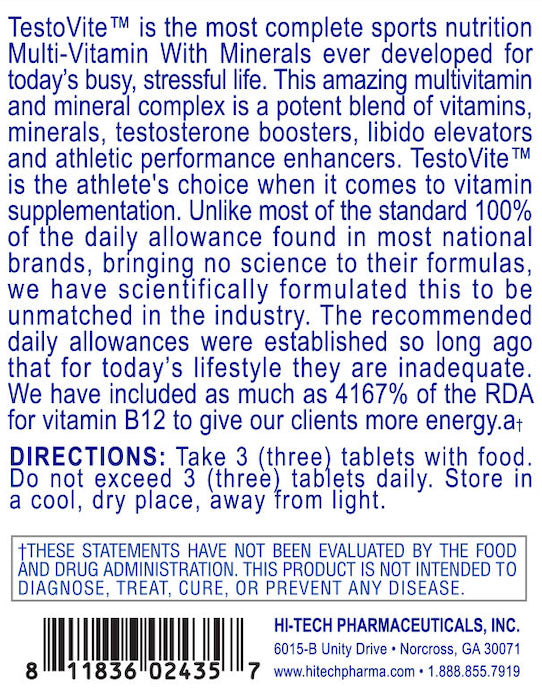 Hi-Tech Pharmaceuticals | TestoVite 90 Tabs