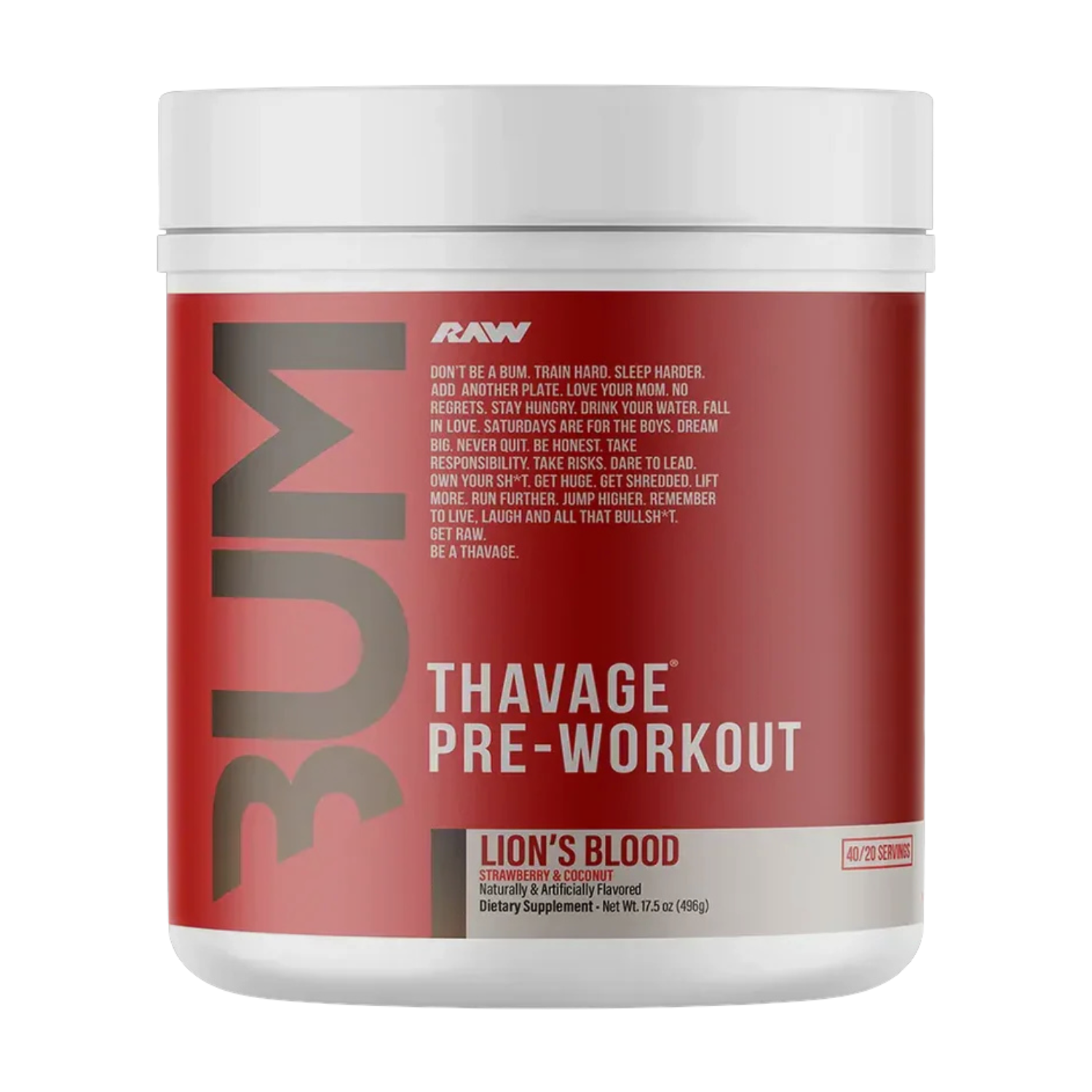 Raw Nutrition | CBum Thavage | 40 Servings