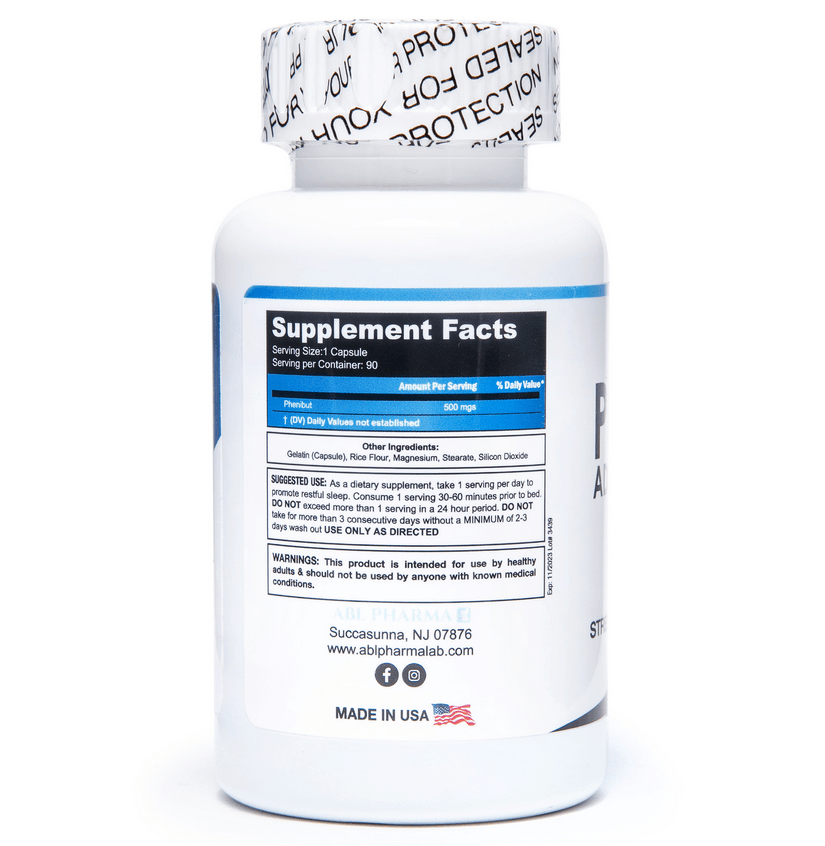 ABL Pharma Sleep Support Supplement - Supplement Facts | Nutrastop
